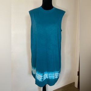 RVCA Teal Tie Dye Crew Neck Tank T-Shirt Dress